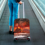 Volcano On The Sea Print Luggage Cover