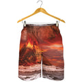 Volcano On The Sea Print Men's Shorts