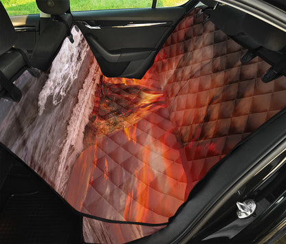 Volcano On The Sea Print Pet Car Back Seat Cover
