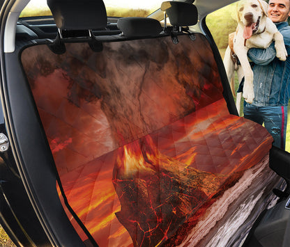Volcano On The Sea Print Pet Car Back Seat Cover