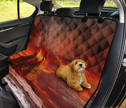 Volcano On The Sea Print Pet Car Back Seat Cover