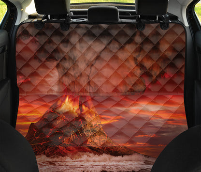 Volcano On The Sea Print Pet Car Back Seat Cover