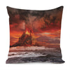 Volcano On The Sea Print Pillow Cover