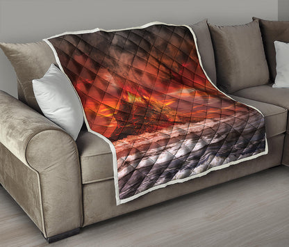 Volcano On The Sea Print Quilt