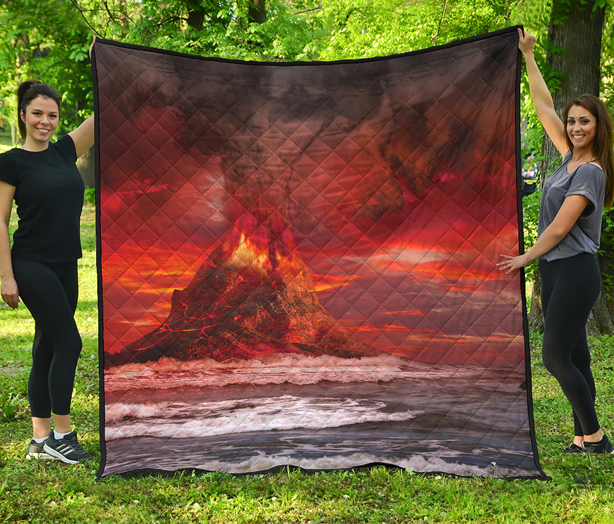 Volcano On The Sea Print Quilt