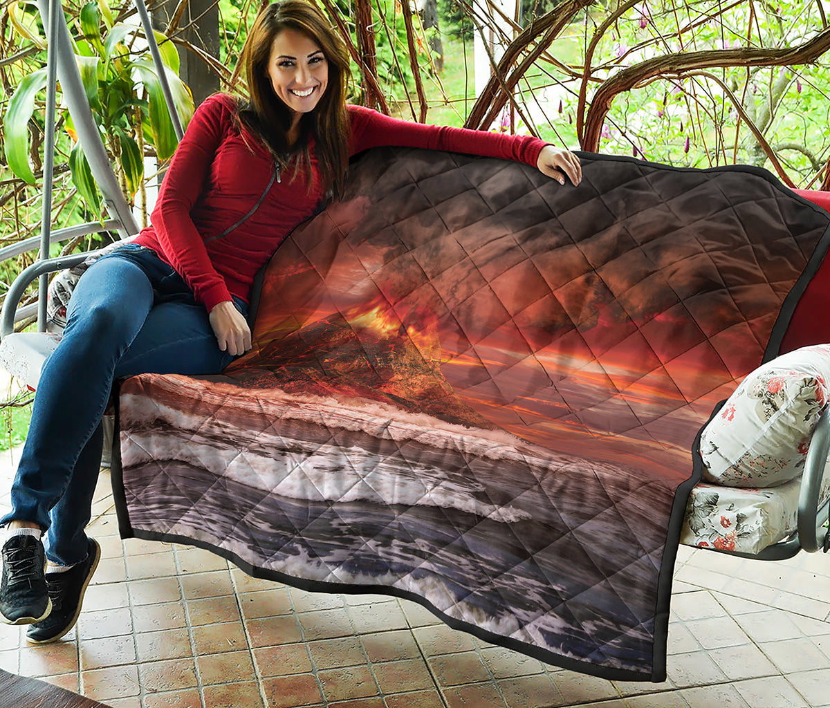 Volcano On The Sea Print Quilt