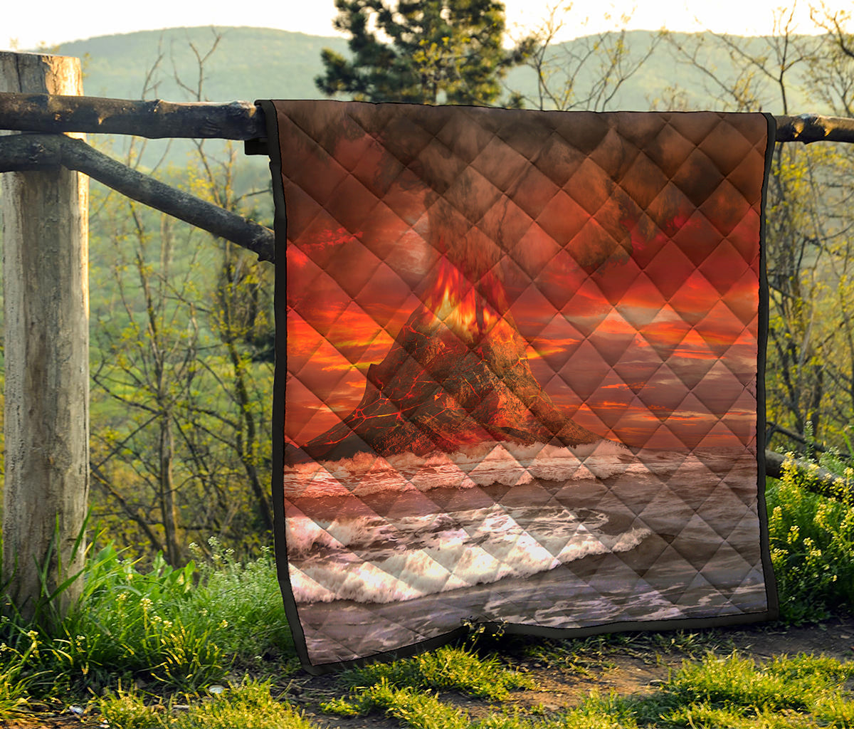 Volcano On The Sea Print Quilt