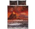 Volcano On The Sea Print Quilt Bed Set