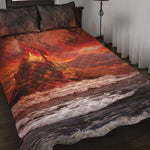 Volcano On The Sea Print Quilt Bed Set