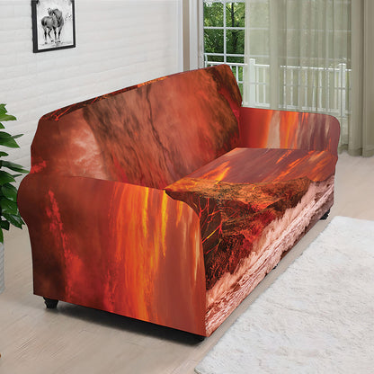 Volcano On The Sea Print Sofa Cover