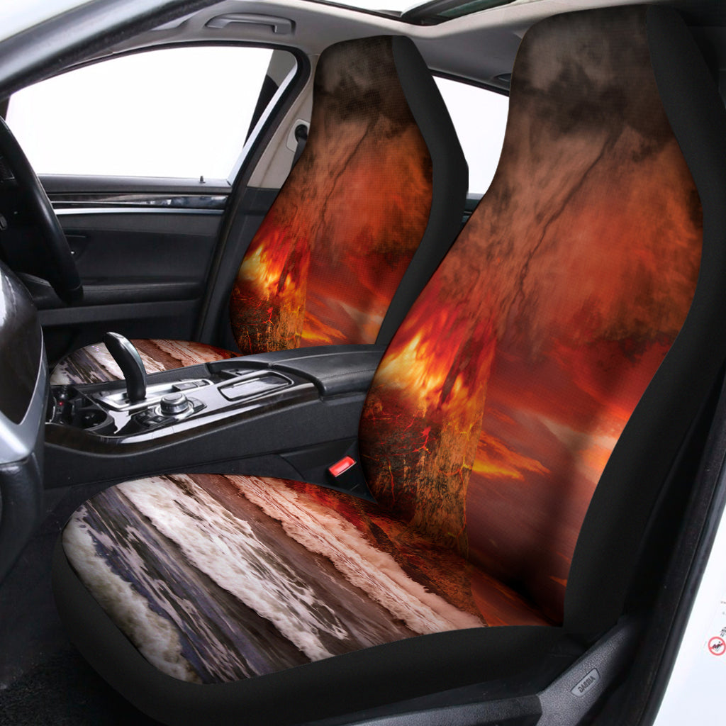 Volcano On The Sea Print Universal Fit Car Seat Covers