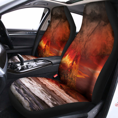 Volcano On The Sea Print Universal Fit Car Seat Covers