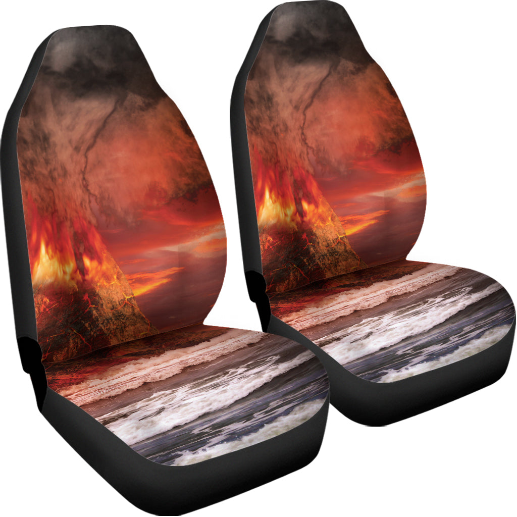 Volcano On The Sea Print Universal Fit Car Seat Covers