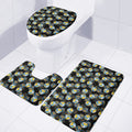 Volleyball Pattern Print 3 Piece Bath Mat Set