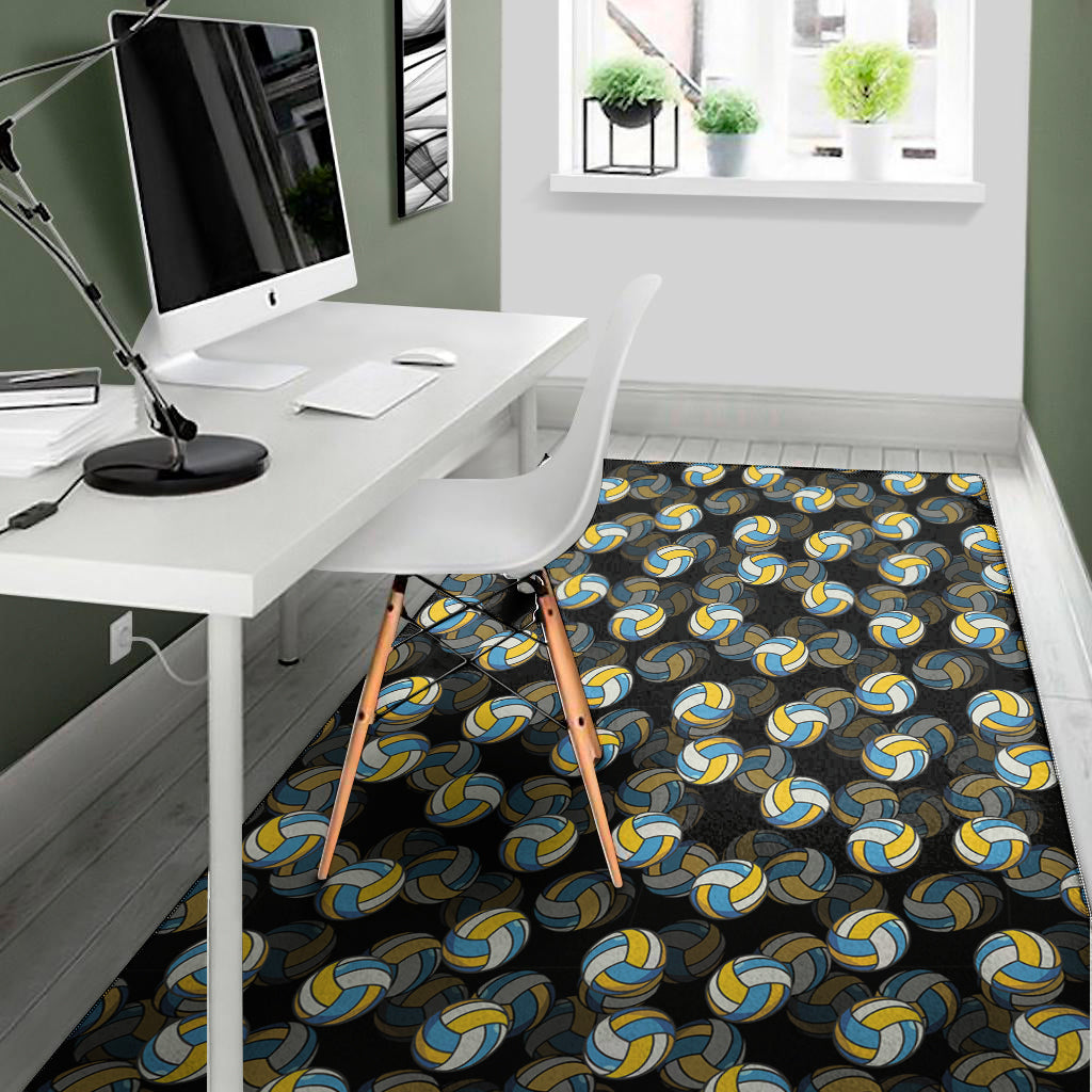 Volleyball Pattern Print Area Rug
