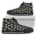 Volleyball Pattern Print Black High Top Sneakers