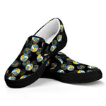 Volleyball Pattern Print Black Slip On Shoes