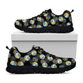 Volleyball Pattern Print Black Running Shoes