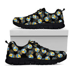 Volleyball Pattern Print Black Sneakers