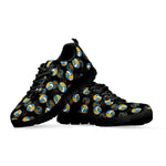 Volleyball Pattern Print Black Sneakers