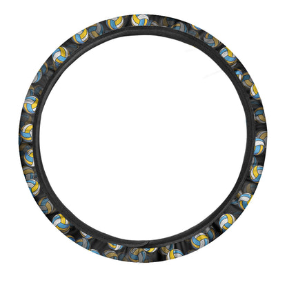 Volleyball Pattern Print Car Steering Wheel Cover