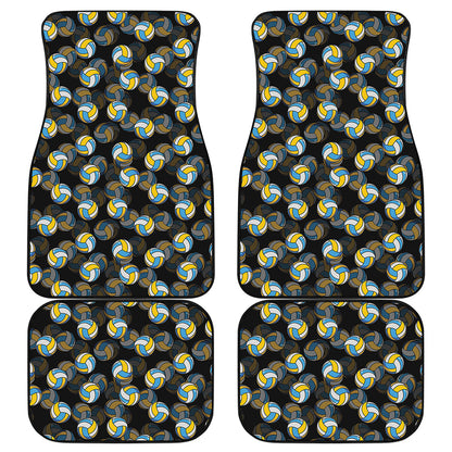 Volleyball Pattern Print Front and Back Car Floor Mats