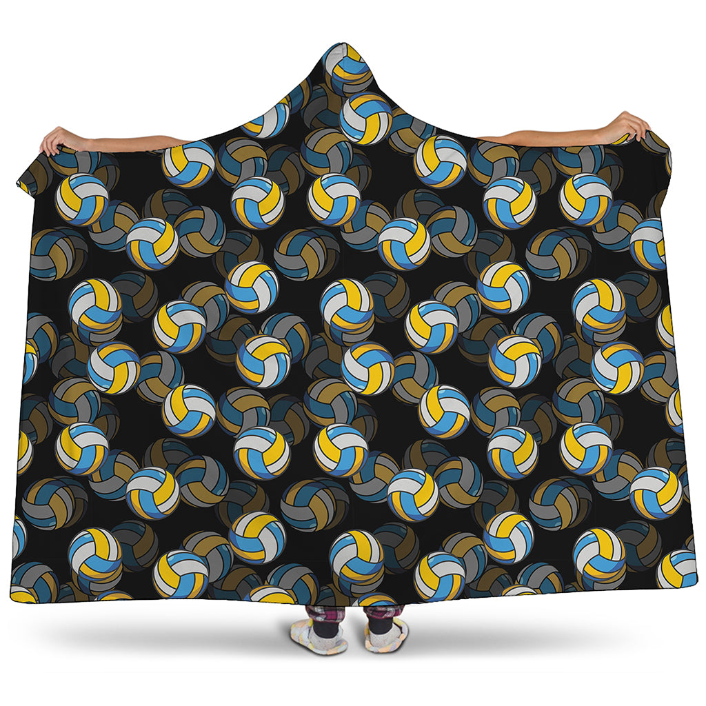 Volleyball Pattern Print Hooded Blanket