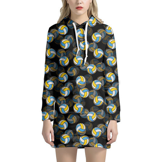 Volleyball Pattern Print Hoodie Dress