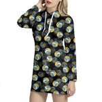 Volleyball Pattern Print Hoodie Dress