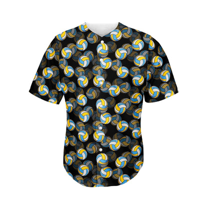 Volleyball Pattern Print Men's Baseball Jersey