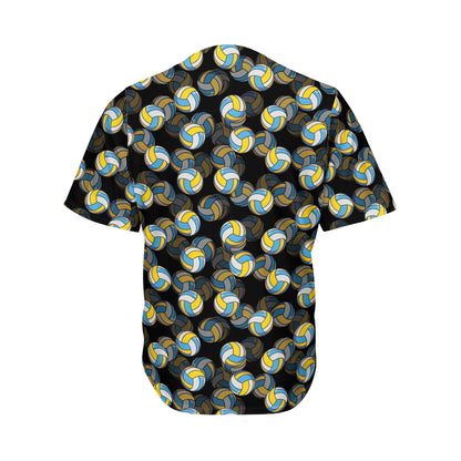 Volleyball Pattern Print Men's Baseball Jersey