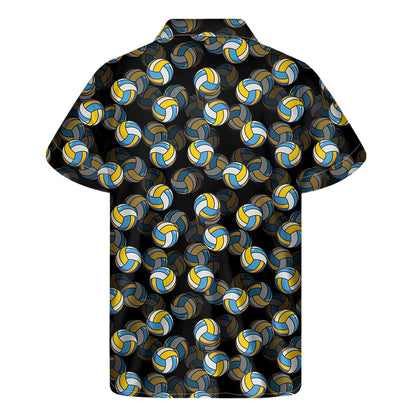 Volleyball Pattern Print Men's Short Sleeve Shirt