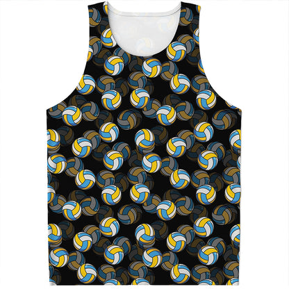 Volleyball Pattern Print Men's Tank Top