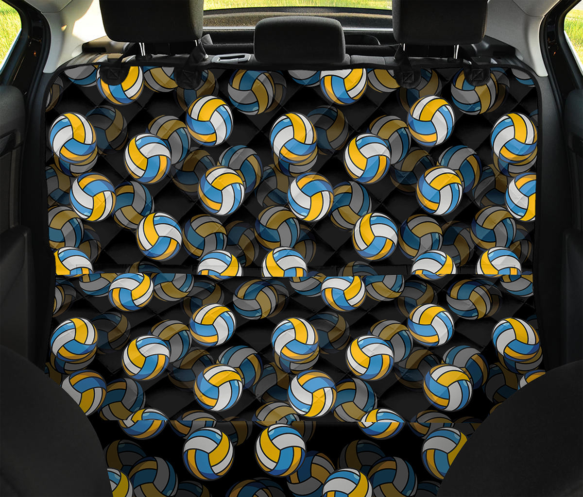 Volleyball Pattern Print Pet Car Back Seat Cover