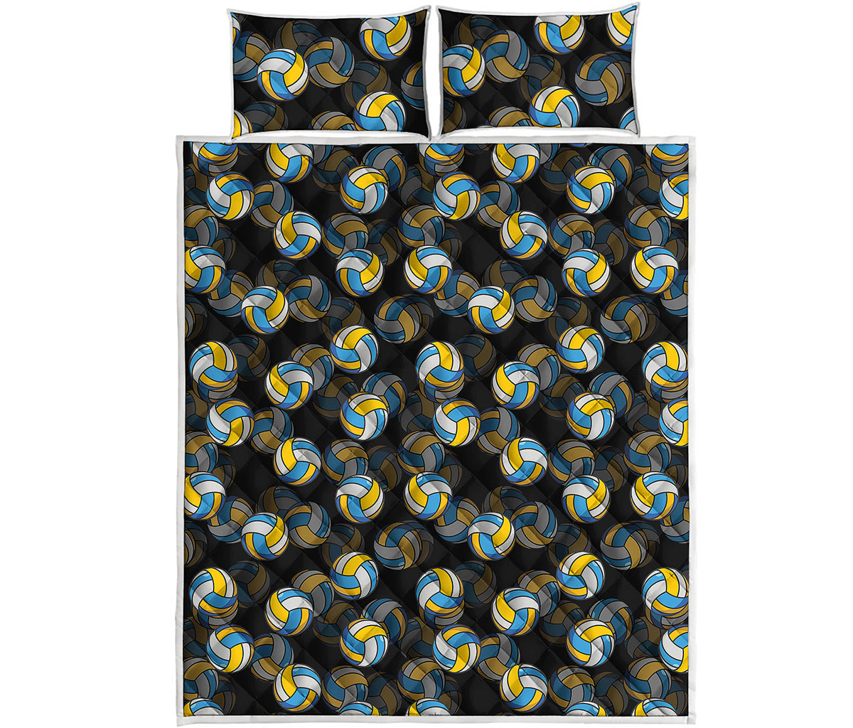 Volleyball Pattern Print Quilt Bed Set