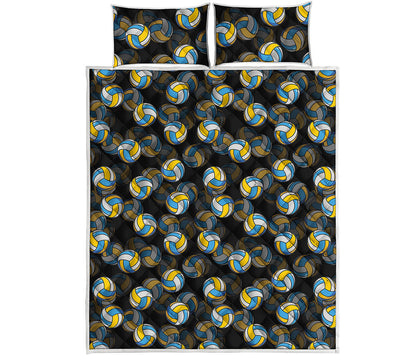 Volleyball Pattern Print Quilt Bed Set