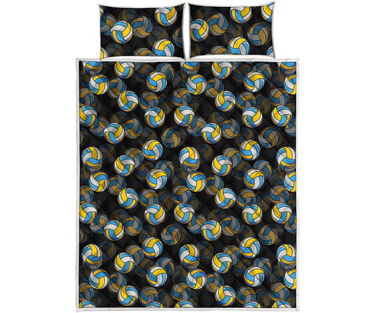 Volleyball Pattern Print Quilt Bed Set