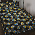 Volleyball Pattern Print Quilt Bed Set