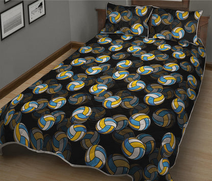 Volleyball Pattern Print Quilt Bed Set