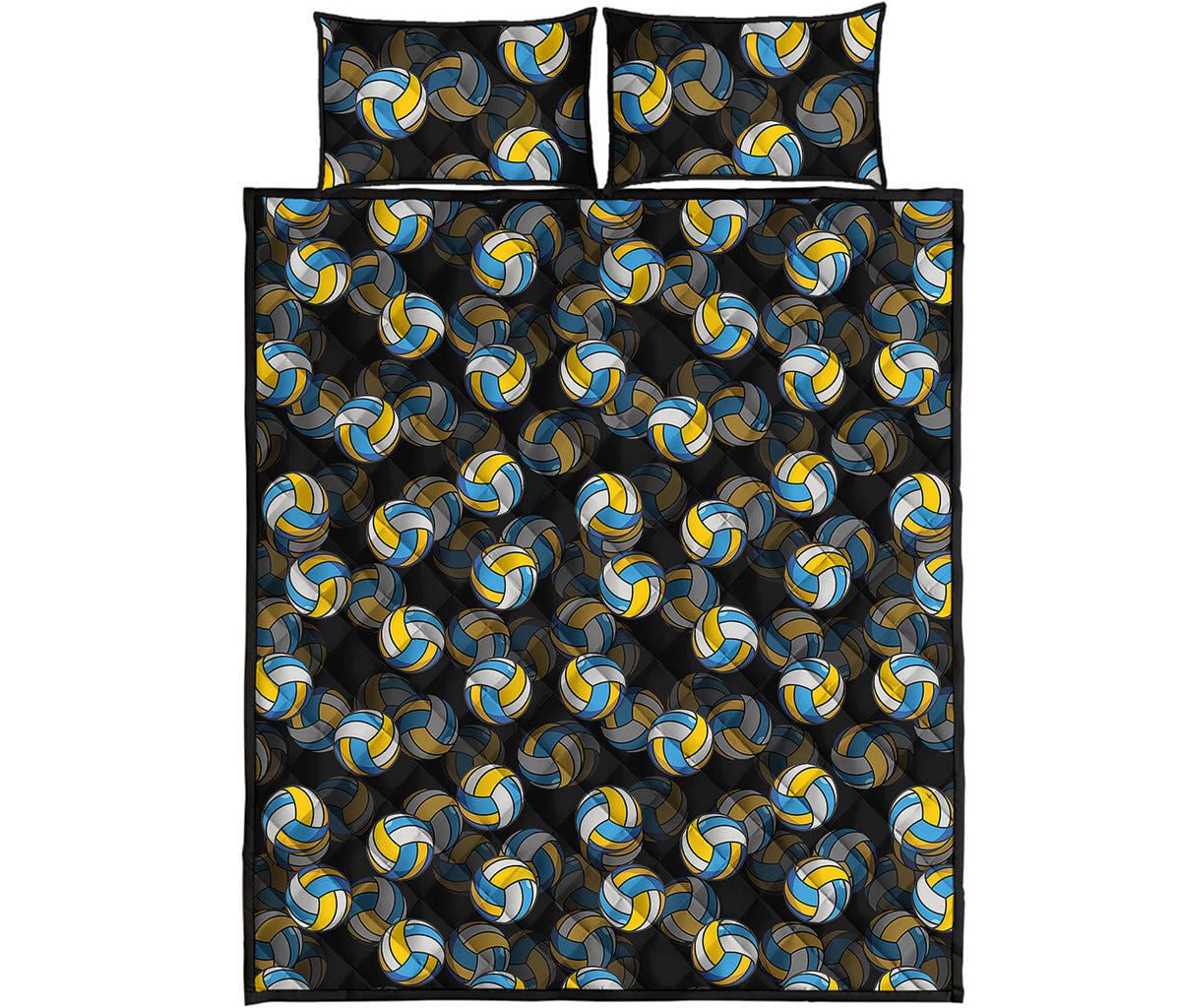 Volleyball Pattern Print Quilt Bed Set