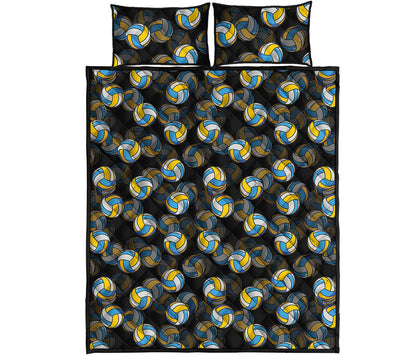 Volleyball Pattern Print Quilt Bed Set