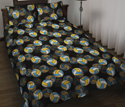 Volleyball Pattern Print Quilt Bed Set