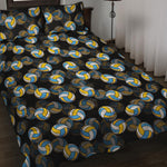 Volleyball Pattern Print Quilt Bed Set