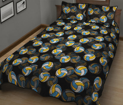 Volleyball Pattern Print Quilt Bed Set
