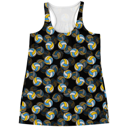 Volleyball Pattern Print Women's Racerback Tank Top
