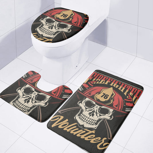 Volunteer Firefighter Print 3 Piece Bath Mat Set