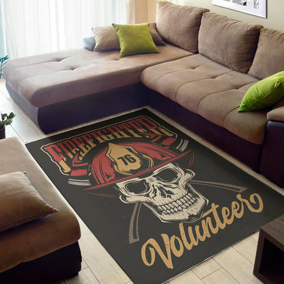 Volunteer Firefighter Print Area Rug