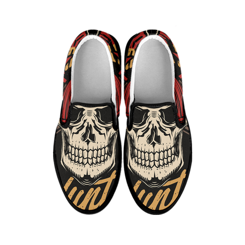 Volunteer Firefighter Print Black Slip On Shoes