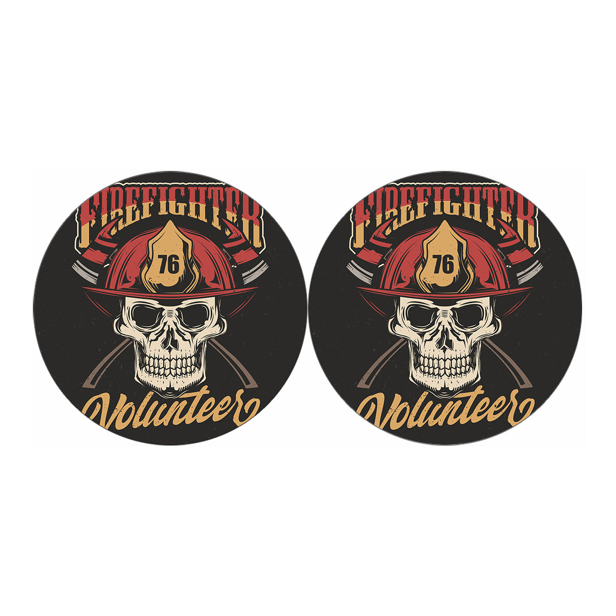 Volunteer Firefighter Print Car Coasters