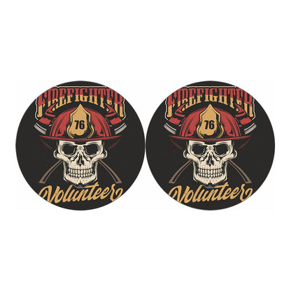 Volunteer Firefighter Print Car Coasters